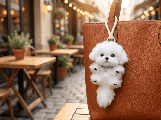 Artisan Handmade Maltese & Shih Tzu Bag Charm | Custom "Teddy Bear Cut" Miniature | Plush Dog Keychain | Heartwarming Gift for Small Breed Lovers - Petopia