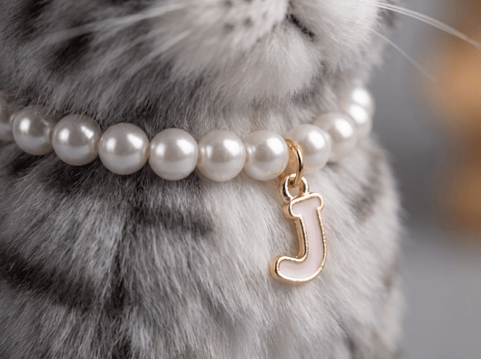 Custom Initial Pearl Necklace|Personalized Gift letter A - Z | Sweet Accessory for Petopia Charms - Petopia