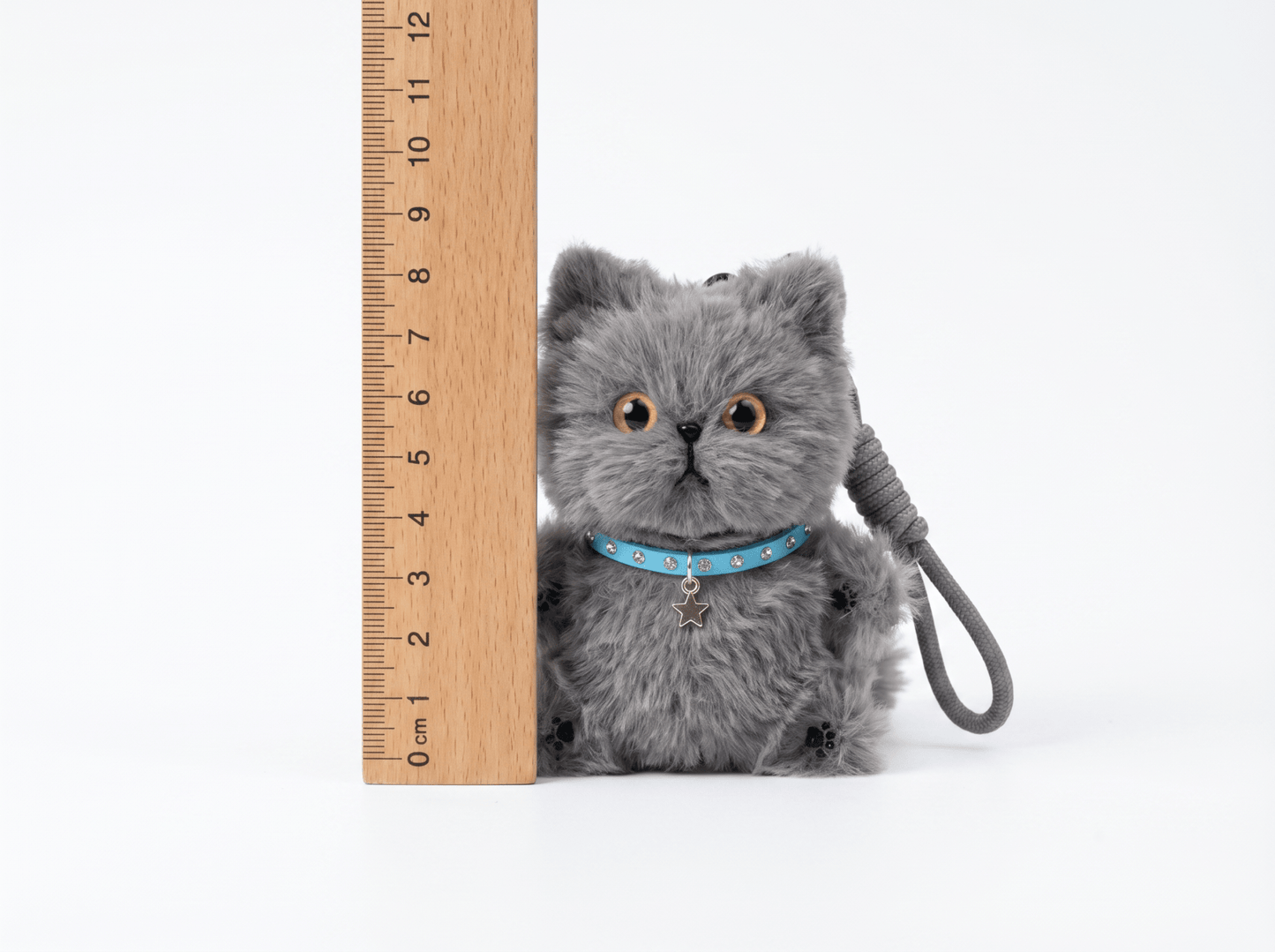 Artisan British Shorthair Cat Bag Charm | Custom Handmade "Chonky" Kitty | Plush Blue Cat Keychain | Premium Gift for British Blue Lovers - Petopia