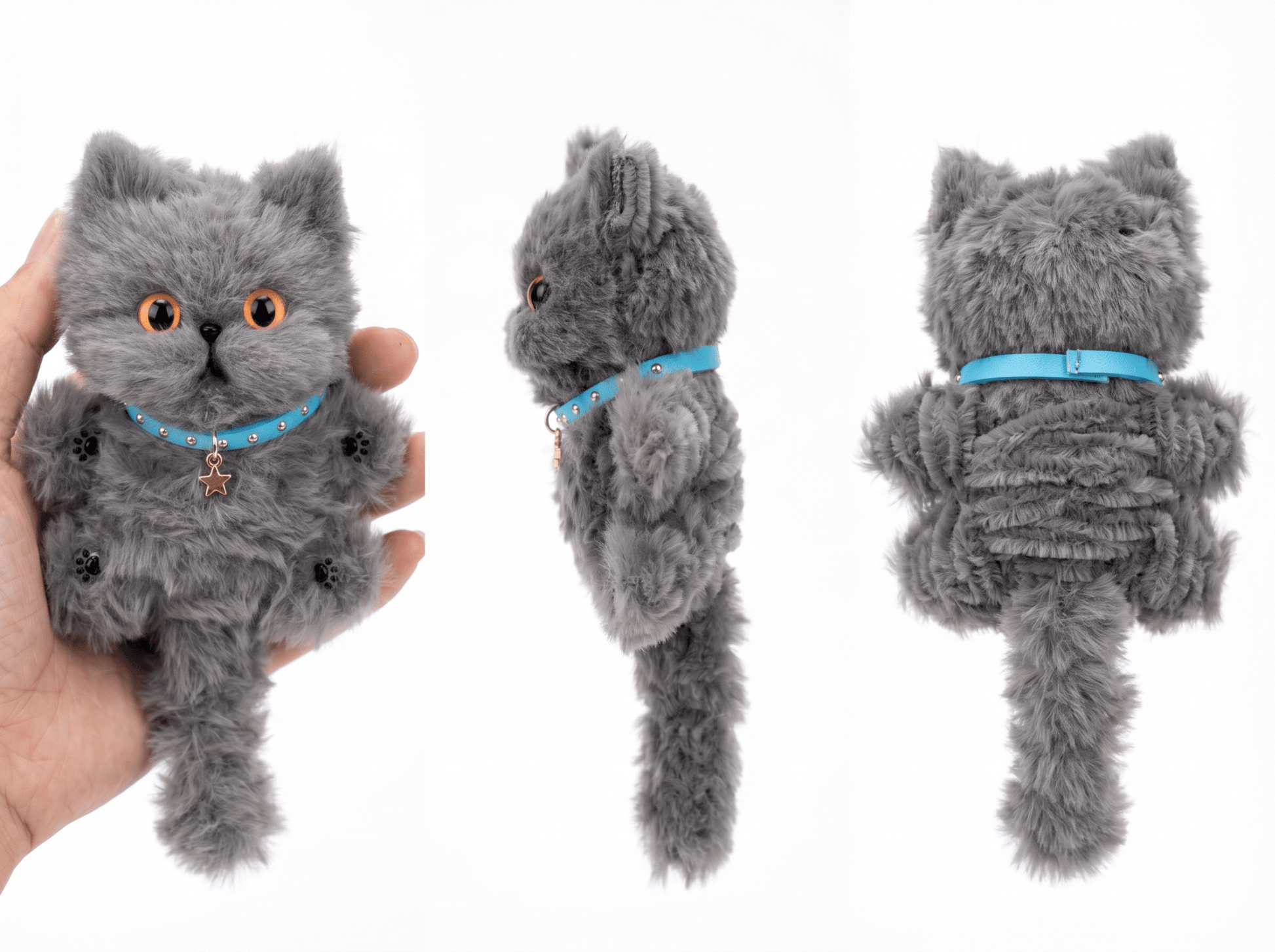 Artisan British Shorthair Cat Bag Charm | Custom Handmade "Chonky" Kitty | Plush Blue Cat Keychain | Premium Gift for British Blue Lovers - Petopia