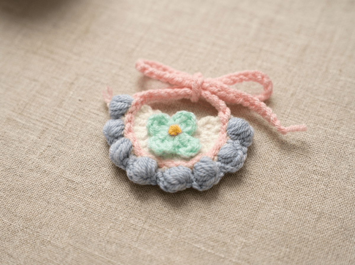Artisan Hand - Crocheted Floral Bib|Miniature "Pet Couture" Accessory for Petopia Charms - Petopia