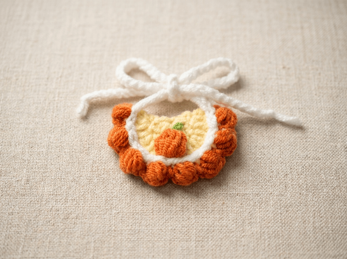 Artisan Hand - Crocheted Floral Bib|Miniature "Pet Couture" Accessory for Petopia Charms - Petopia