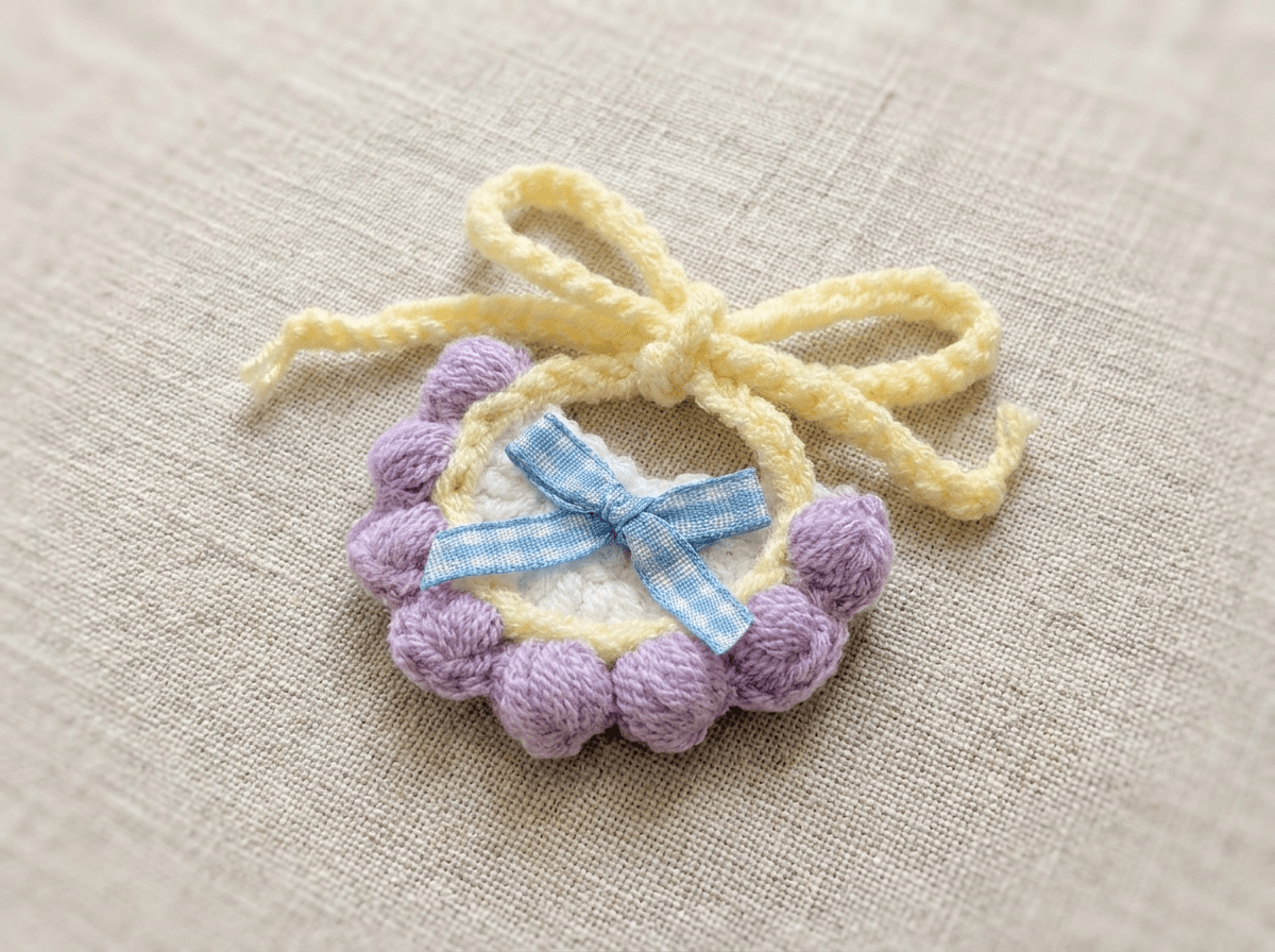 Artisan Hand - Crocheted Floral Bib|Miniature "Pet Couture" Accessory for Petopia Charms - Petopia