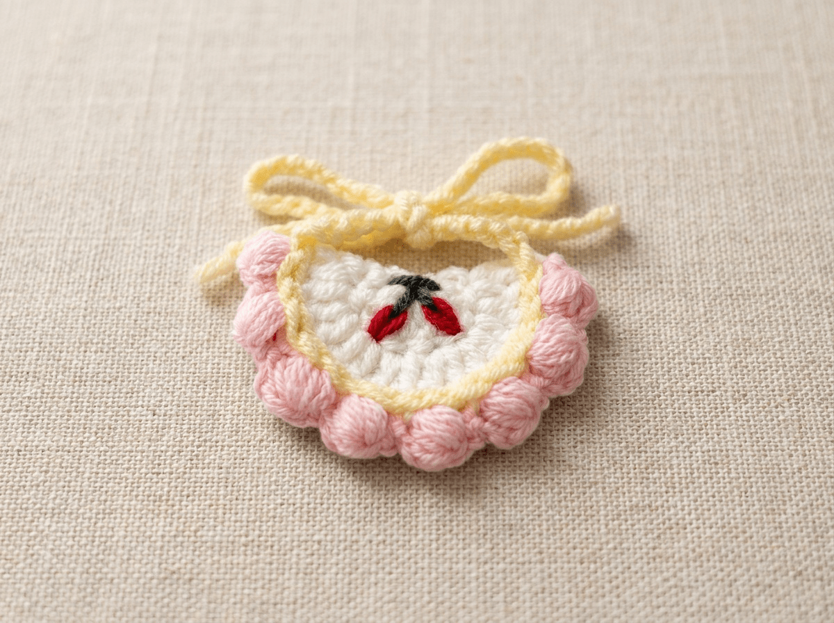 Artisan Hand - Crocheted Floral Bib|Miniature "Pet Couture" Accessory for Petopia Charms - Petopia