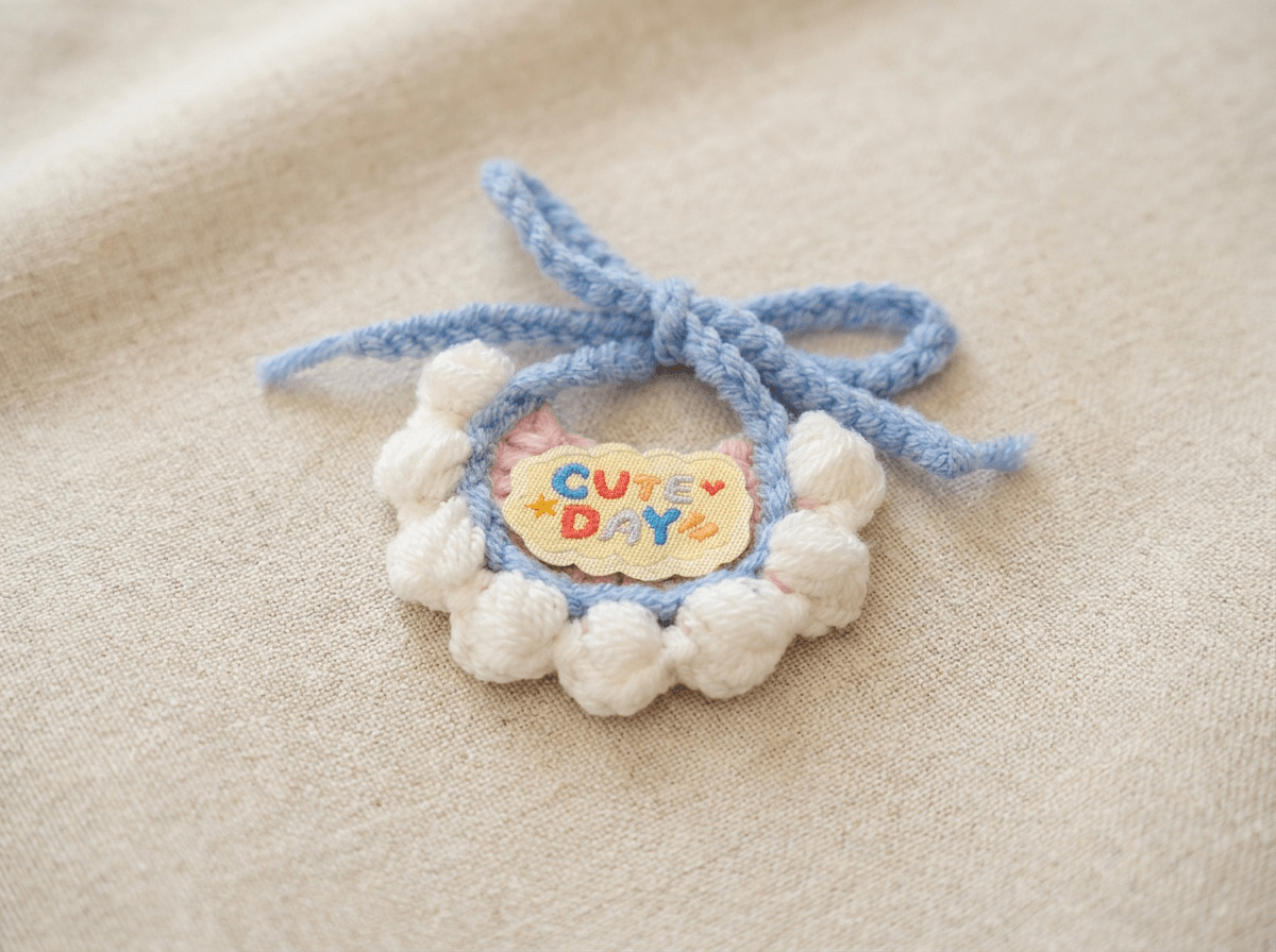 Artisan Hand - Crocheted Floral Bib|Miniature "Pet Couture" Accessory for Petopia Charms - Petopia
