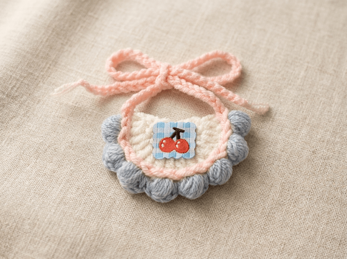 Artisan Hand - Crocheted Floral Bib|Miniature "Pet Couture" Accessory for Petopia Charms - Petopia