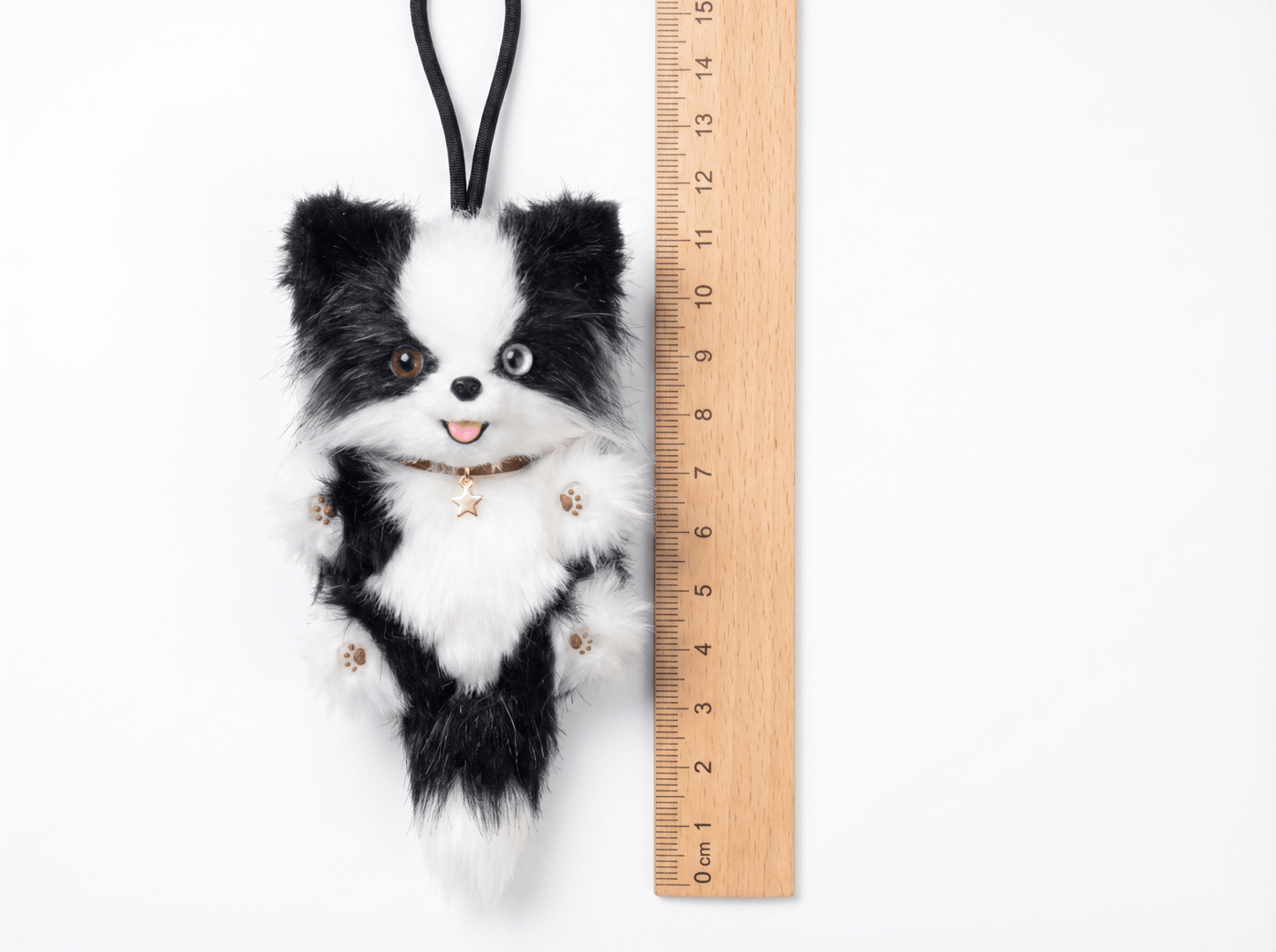 Artisan Handmade Border Collie Bag Charm | Custom "Smart & Alert" Miniature | Plush Herding Dog Keychain | Personalized Gift for Border Collie Owners - Petopia