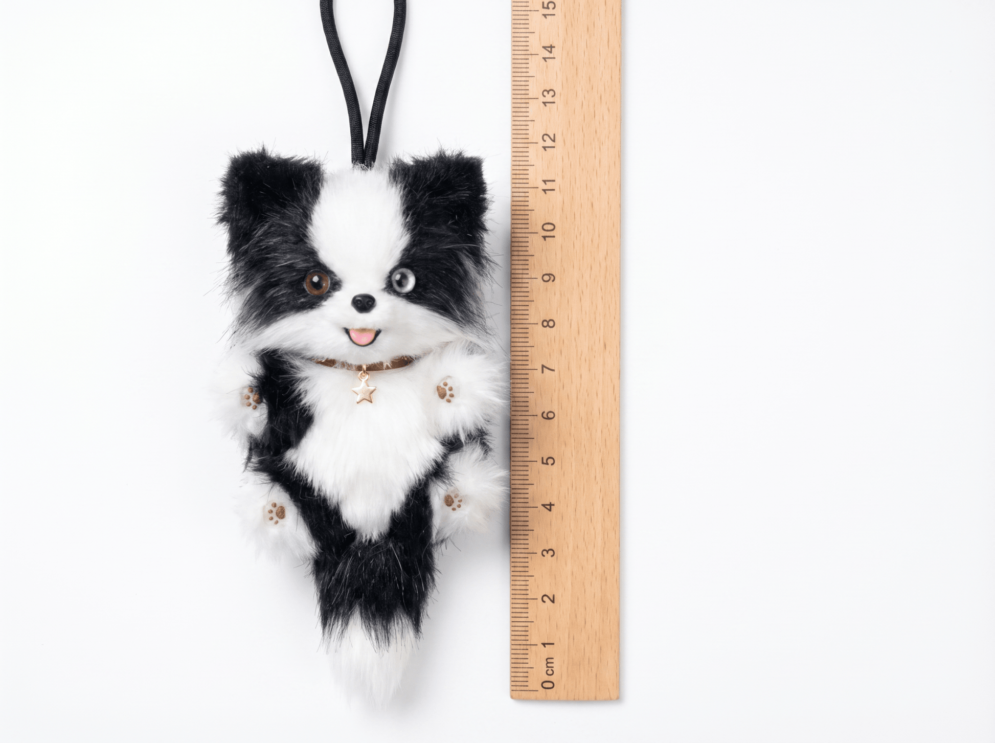 Artisan Handmade Border Collie Bag Charm | Custom "Smart & Alert" Miniature | Plush Herding Dog Keychain | Personalized Gift for Border Collie Owners - Petopia