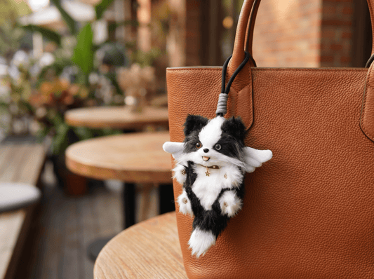 Artisan Handmade Border Collie Bag Charm | Custom "Smart & Alert" Miniature | Plush Herding Dog Keychain | Personalized Gift for Border Collie Owners - Petopia