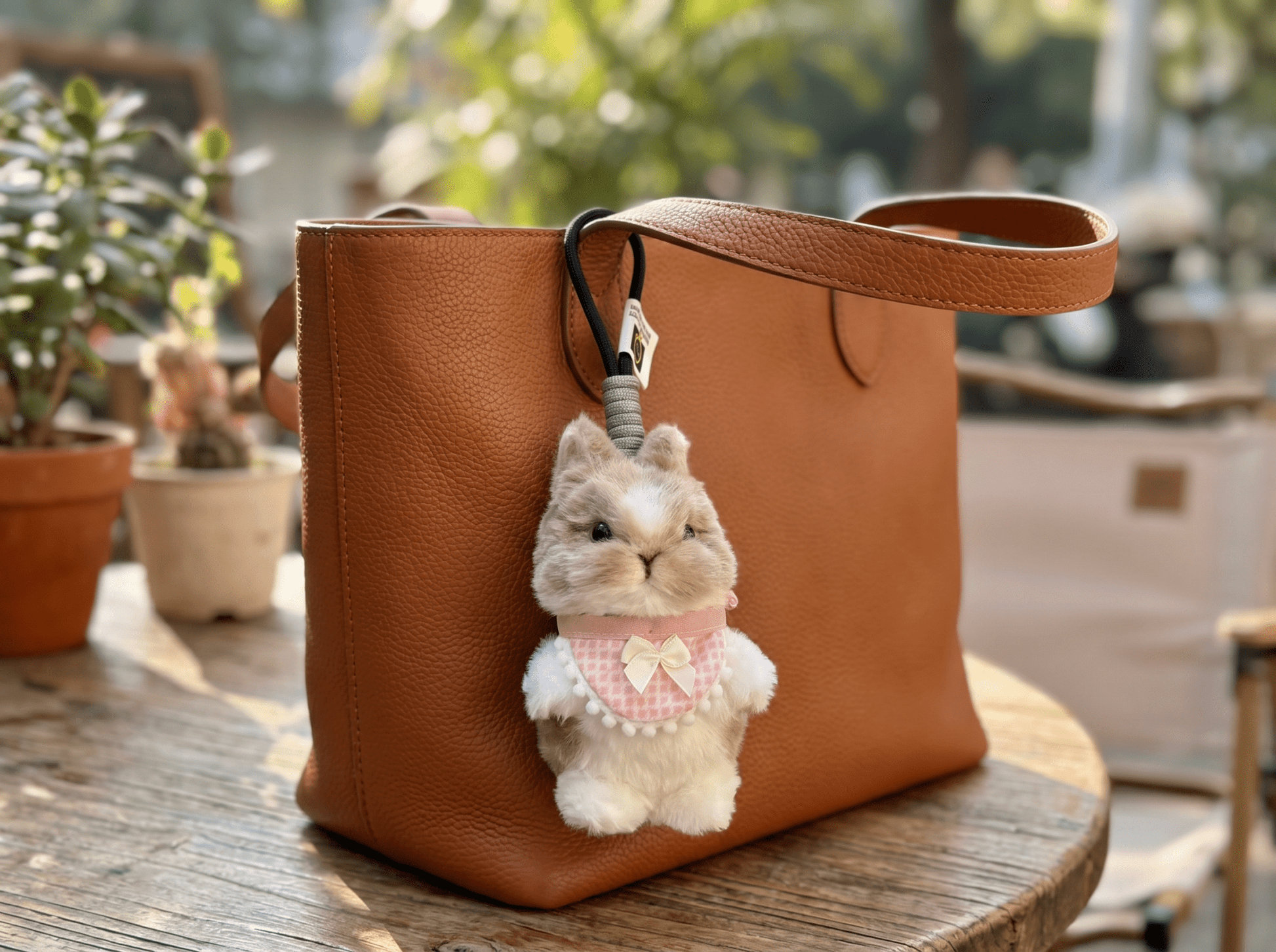 Artisan Handmade Bunny Bag Charm | Custom "Fluffy Ear" Miniature | Plush Rabbit Keychain | Sweet Gift for Bunny Lovers & Easter - Petopia