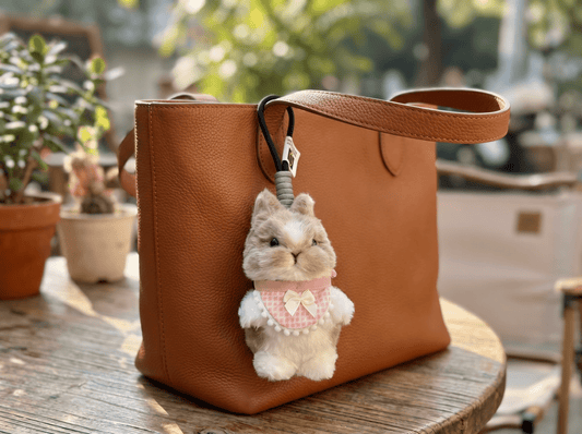 Artisan Handmade Bunny Bag Charm | Custom "Fluffy Ear" Miniature | Plush Rabbit Keychain | Sweet Gift for Bunny Lovers & Easter - Petopia