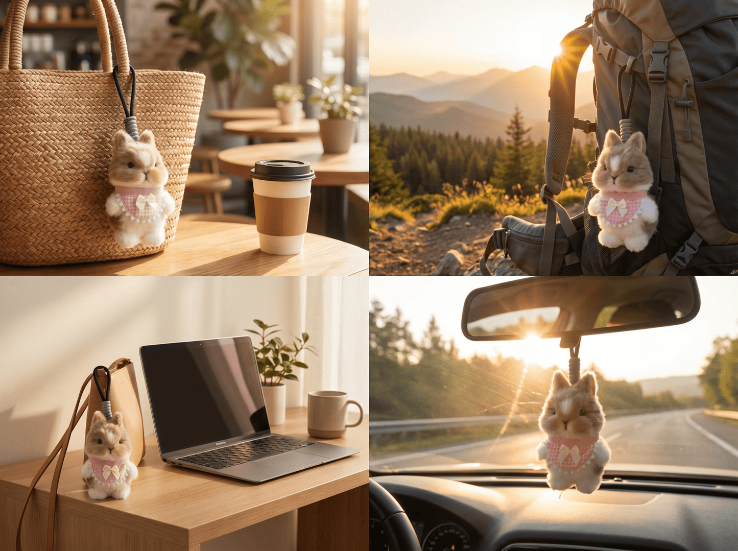 Artisan Handmade Bunny Bag Charm | Custom "Fluffy Ear" Miniature | Plush Rabbit Keychain | Sweet Gift for Bunny Lovers & Easter - Petopia