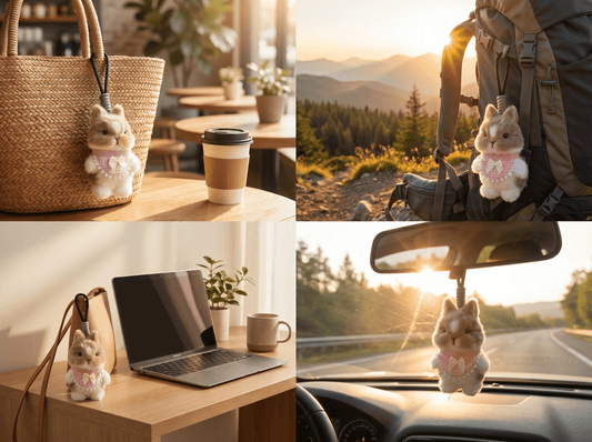 Artisan Handmade Bunny Bag Charm | Custom "Fluffy Ear" Miniature | Plush Rabbit Keychain | Sweet Gift for Bunny Lovers & Easter - Petopia