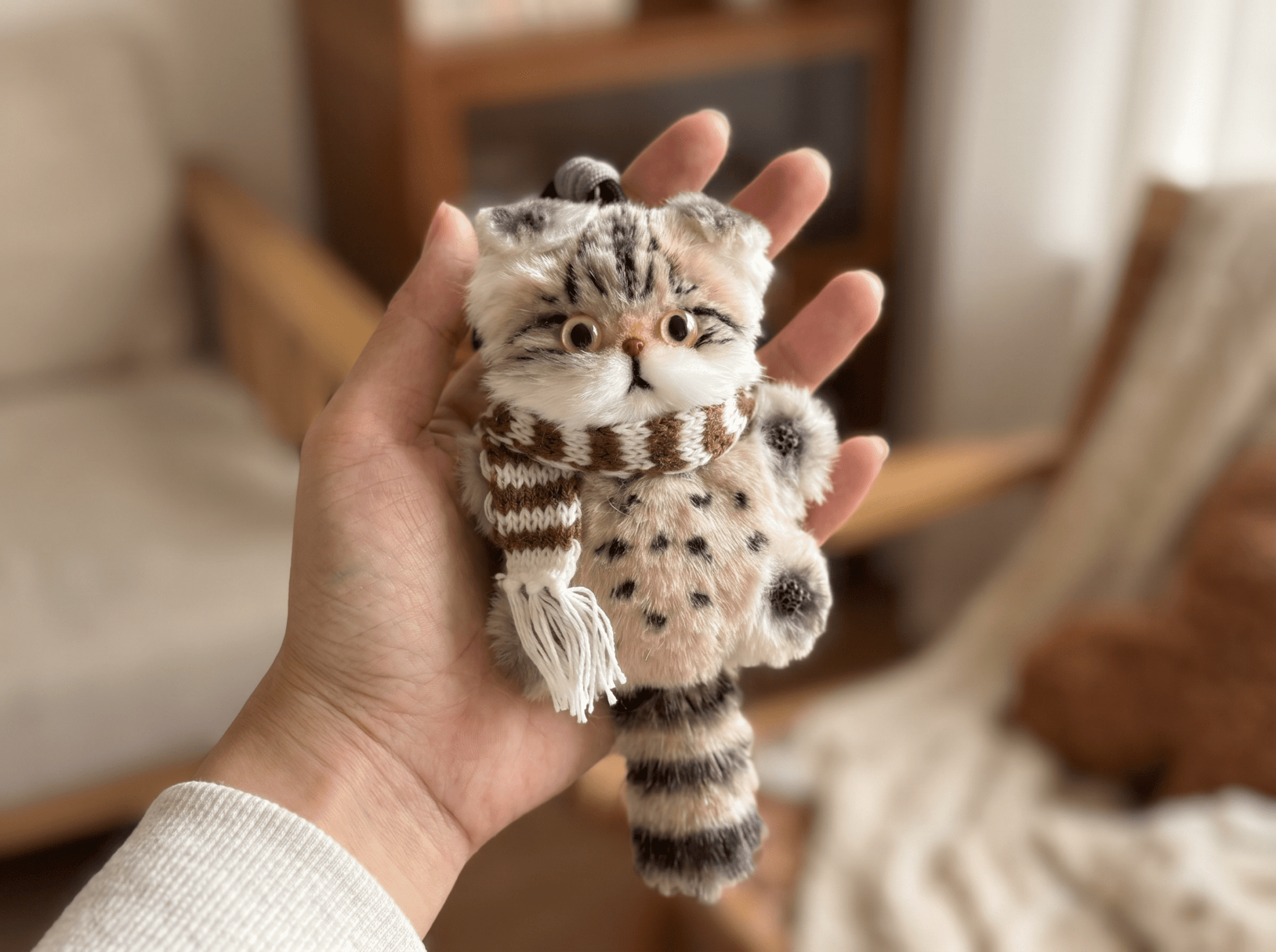 Artisan Handmade Calico Tabby Cat Bag Charm | Custom "Calibi" Miniature Plush | Lucky Feline Keychain | Personalized Gift for Cat Lovers - Petopia