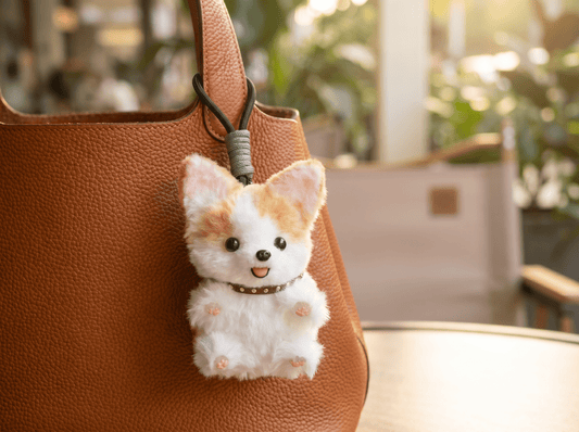 Artisan Handmade Corgi Bag Charm | Custom "Fluffy Butt" Miniature | Plush Dog Keychain | Cheerful Gift for Corgi Lovers - Petopia