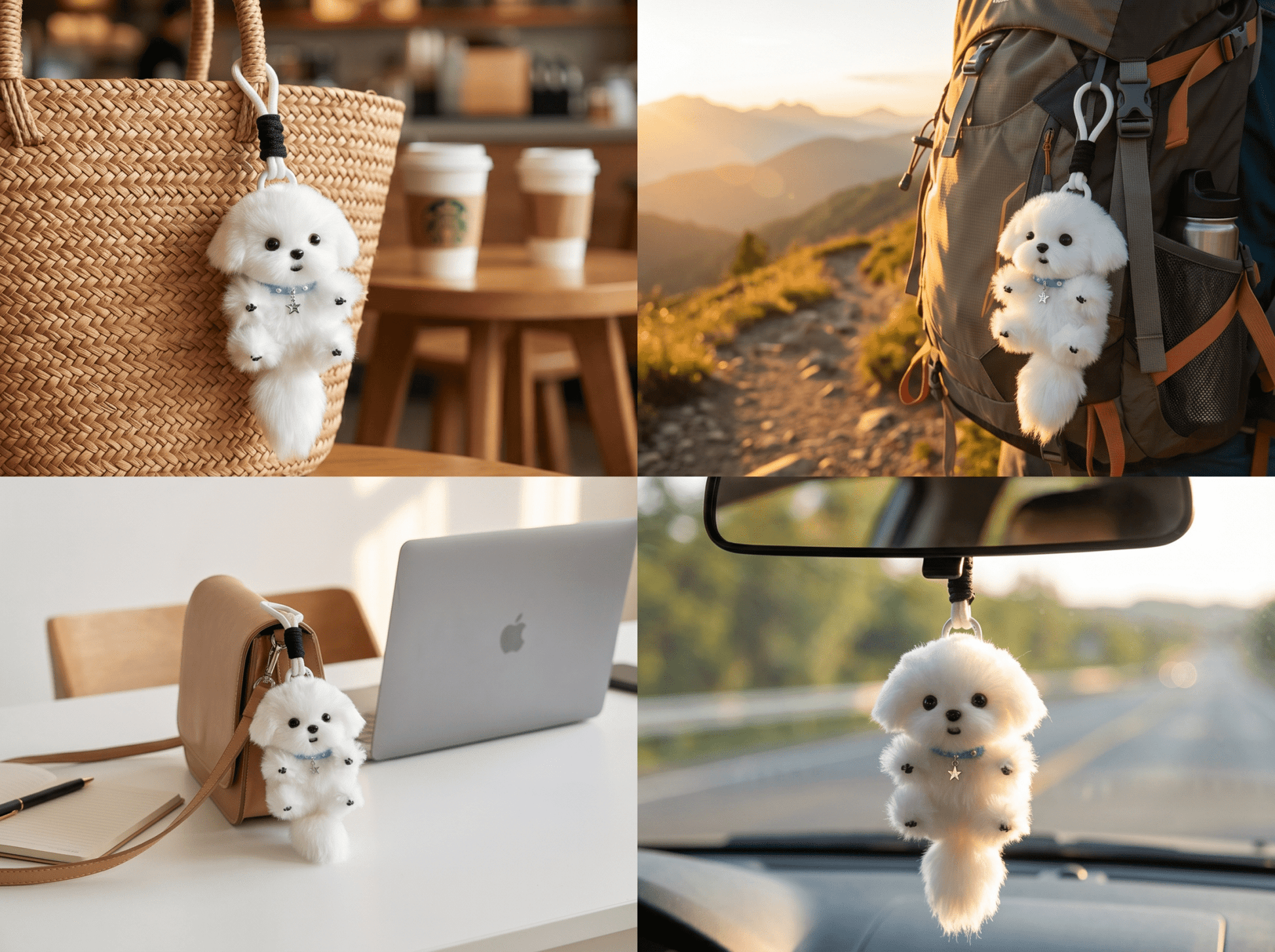 Artisan Handmade Maltese & Shih Tzu Bag Charm | Custom "Teddy Bear Cut" Miniature | Plush Dog Keychain | Heartwarming Gift for Small Breed Lovers - Petopia