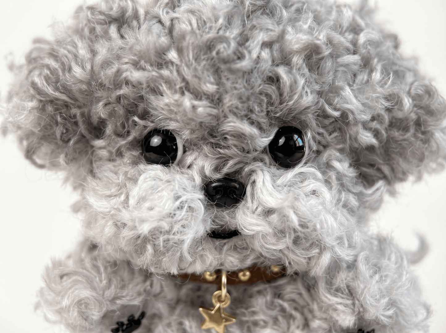 Artisan Handmade Teddy Poodle Bag Charm | Custom "Velvet - Curl" Miniature | Plush Grey Toy Poodle Keychain | Personalized Gift for Dog Lovers - Petopia