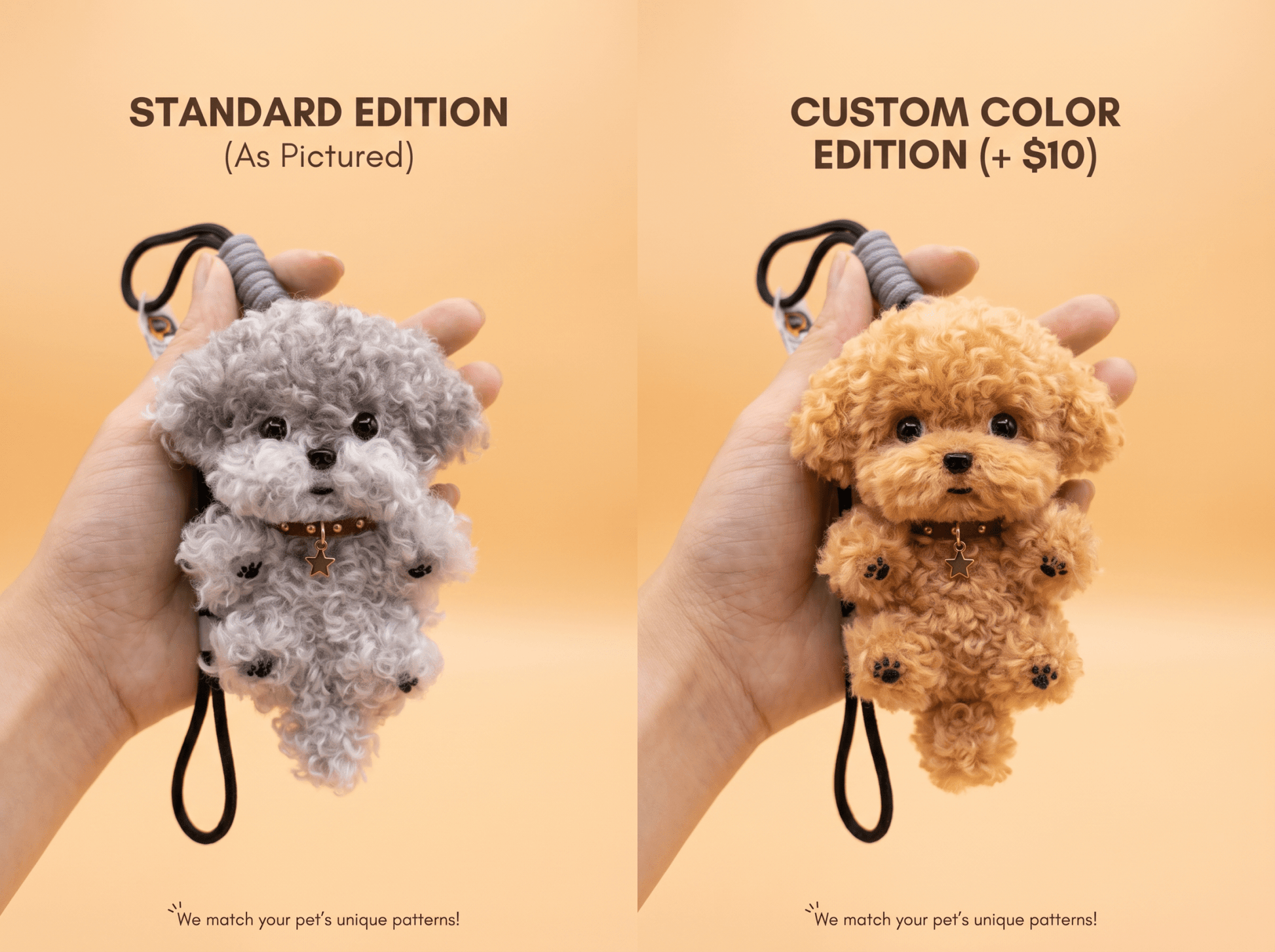 Artisan Handmade Teddy Poodle Bag Charm | Custom "Velvet - Curl" Miniature | Plush Grey Toy Poodle Keychain | Personalized Gift for Dog Lovers - Petopia