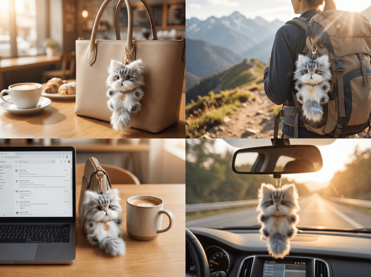 Artisan Maine Coon Cat Bag Charm | Custom Handmade "Gentle Giant" Miniature | Fluffy Tabby Keychain | Personalized Pet Lover Gift - Petopia