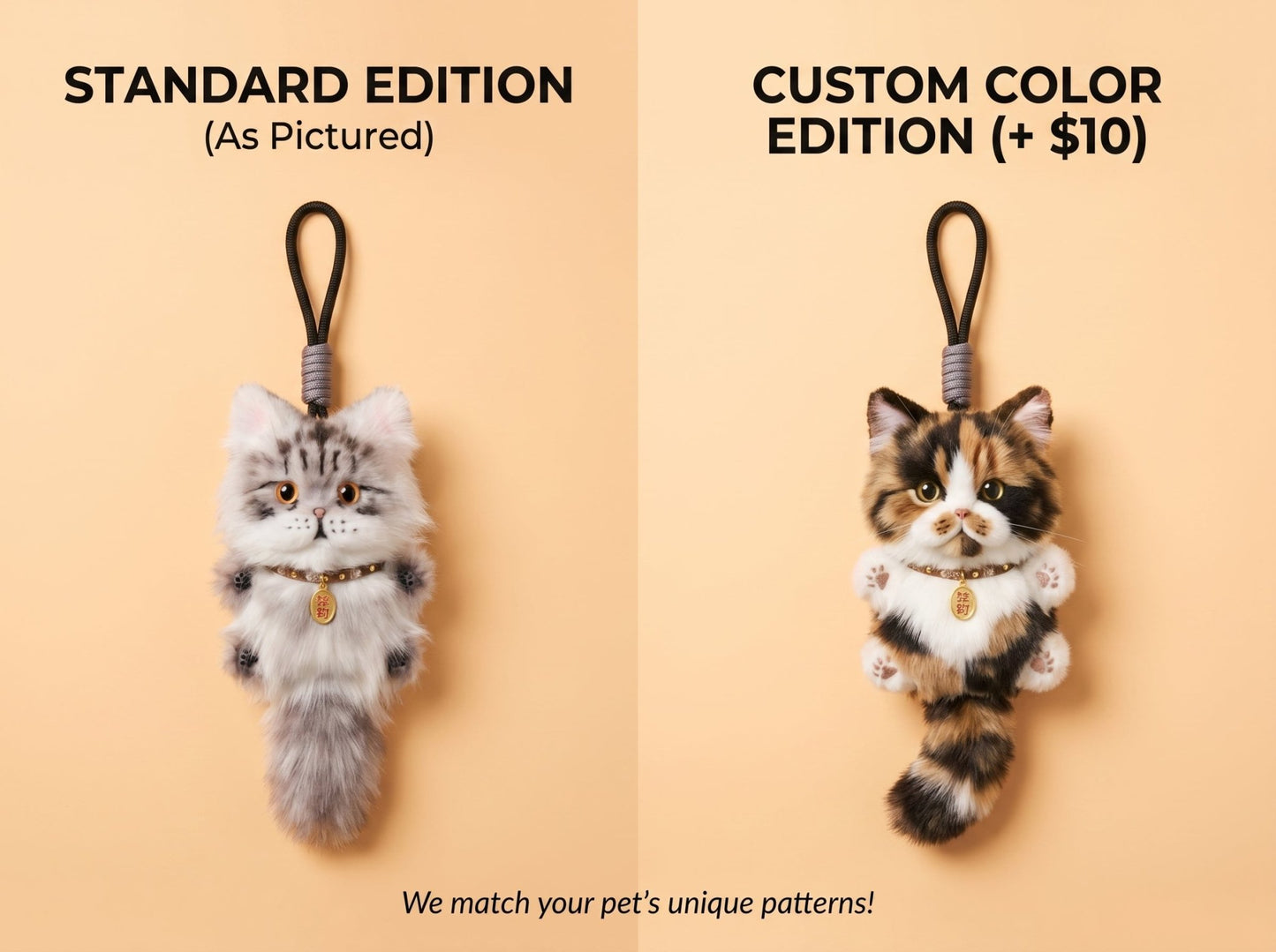 Artisan Maine Coon Cat Bag Charm | Custom Handmade "Gentle Giant" Miniature | Fluffy Tabby Keychain | Personalized Pet Lover Gift - Petopia
