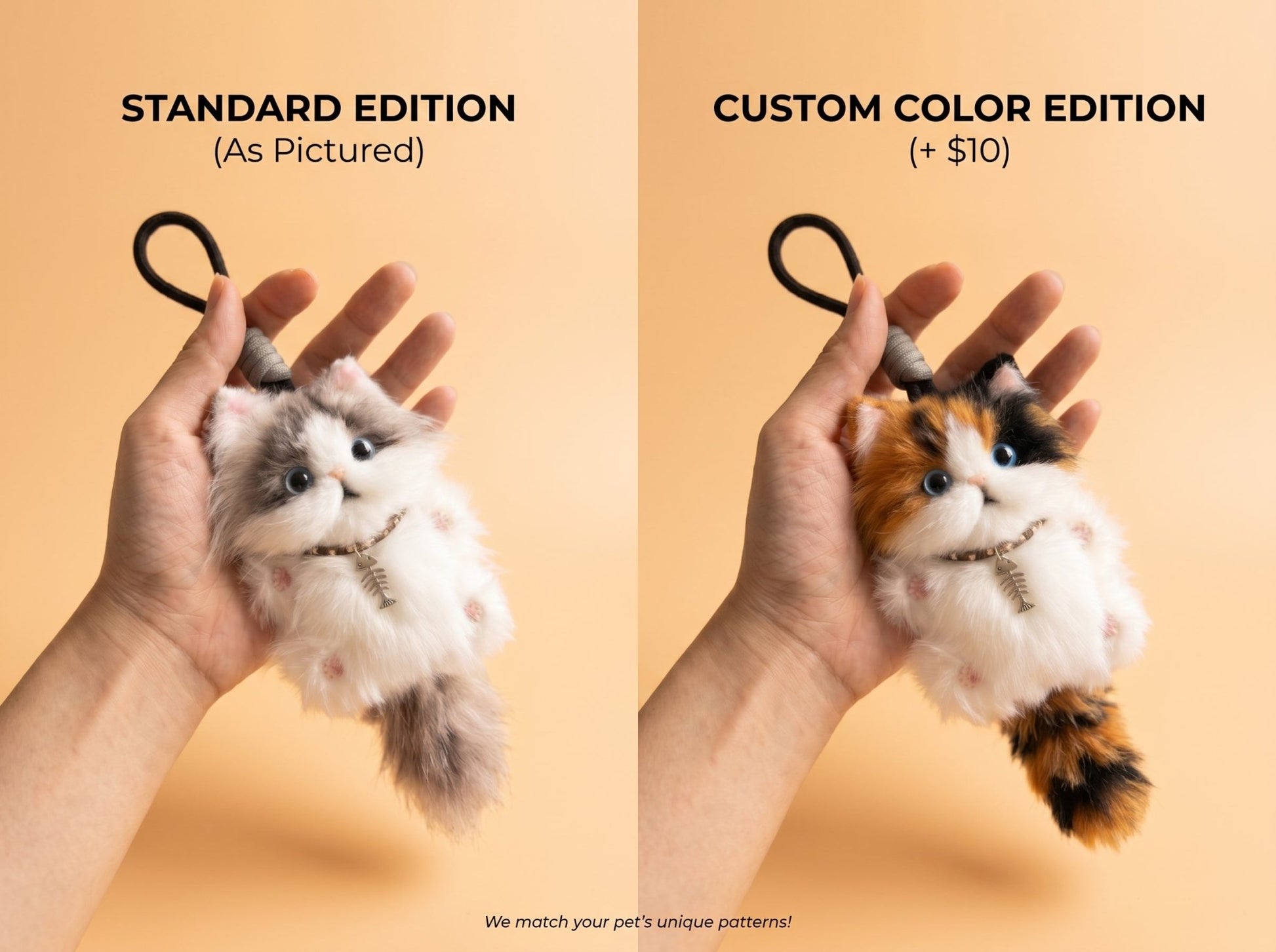 Artisan Ragdoll Cat Bag Charm | Custom Handmade Fluffy Kitty | Plush Keychain | Memorial Pet Gift for Cat Lovers - Petopia
