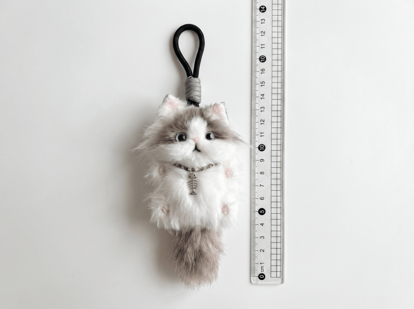 Artisan Ragdoll Cat Bag Charm | Custom Handmade Fluffy Kitty | Plush Keychain | Memorial Pet Gift for Cat Lovers - Petopia