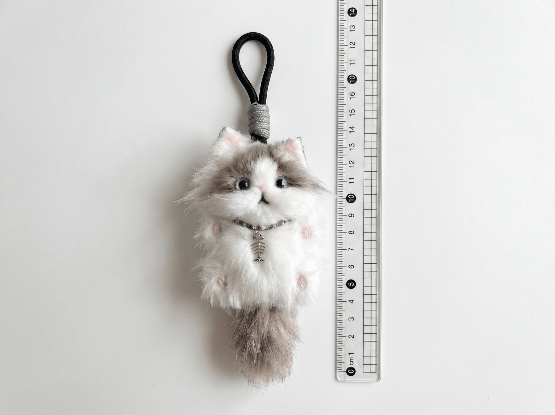 Artisan Ragdoll Cat Bag Charm | Custom Handmade Fluffy Kitty | Plush Keychain | Memorial Pet Gift for Cat Lovers - Petopia