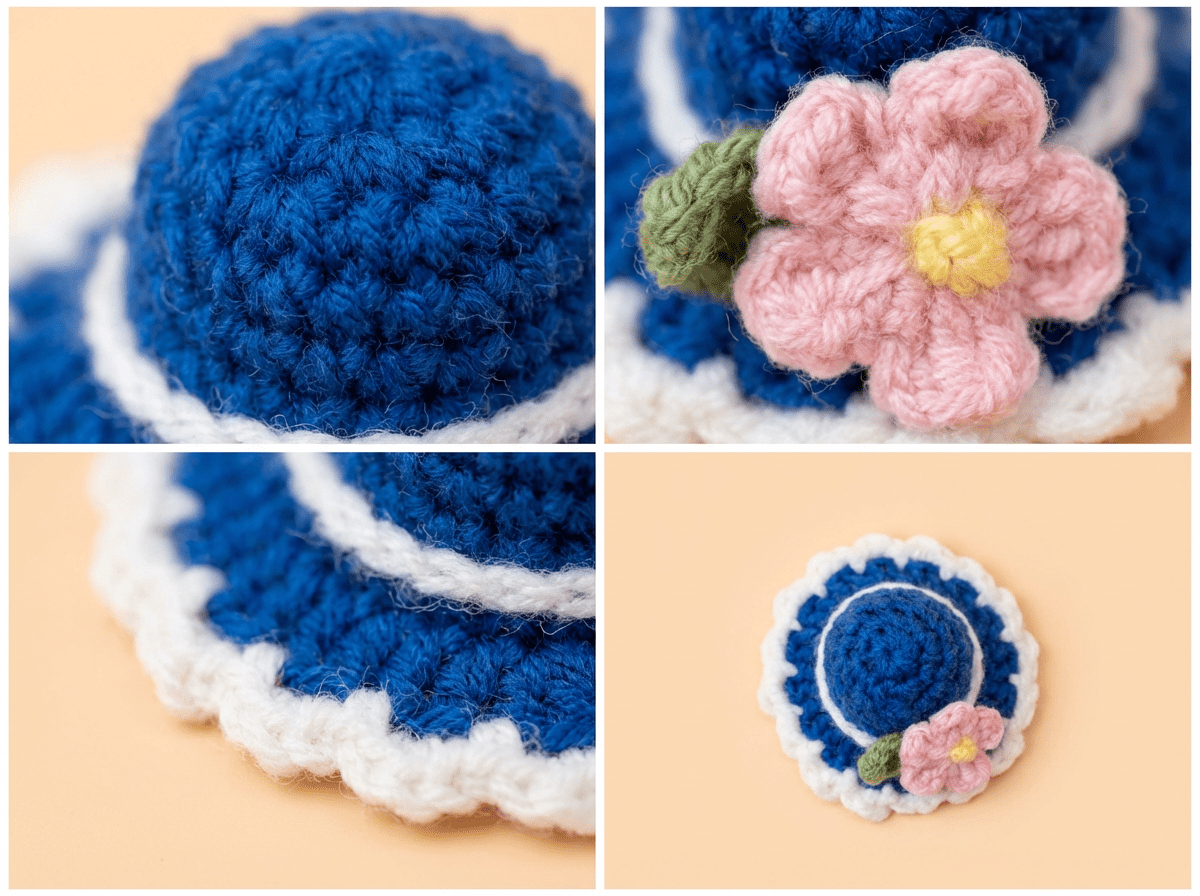 Hand - Knitted Miniature Crochet Hat Accessory | Cozy Summer Style - Petopia