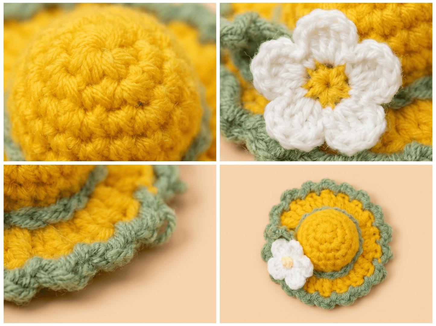 Hand - Knitted Miniature Crochet Hat Accessory | Cozy Summer Style - Petopia