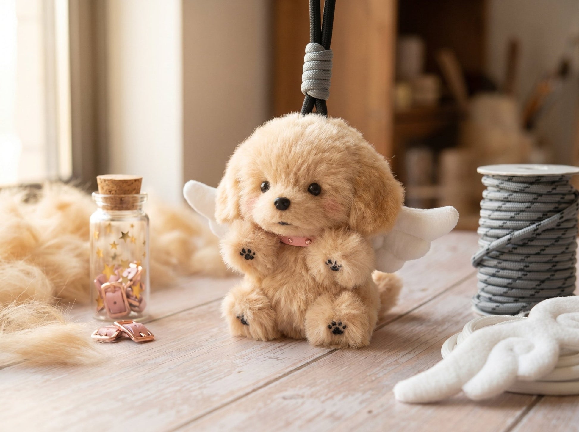 Handmade Golden Retriever Plush Charm: Personalized Memorial Gift for Dog Lovers - Petopia