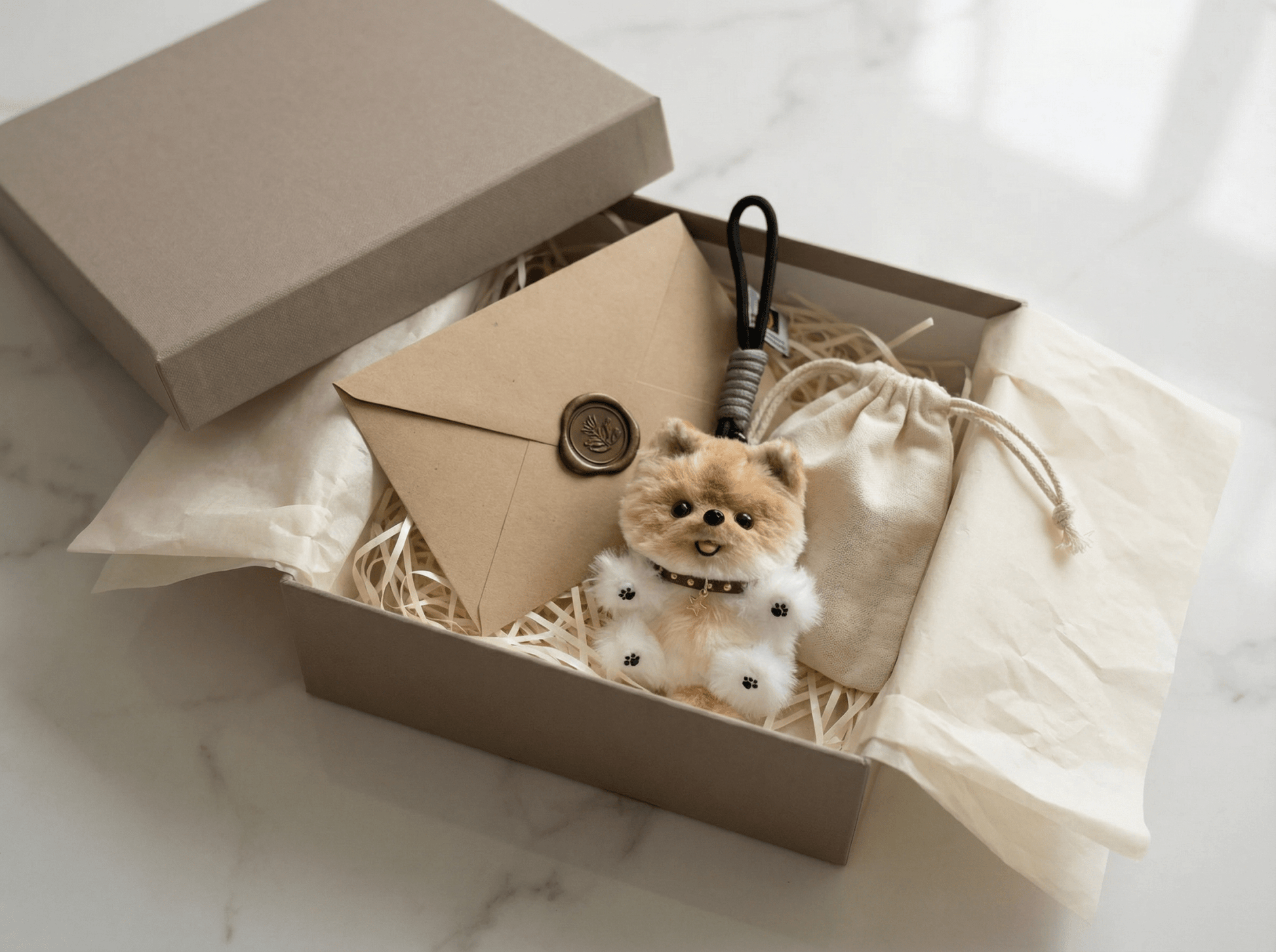 Handmade Pomeranian Bag Charm | Custom Pet Replica Keychain | Plush Animal Accessory | Thoughtful Gift for Dog Lovers - Petopia