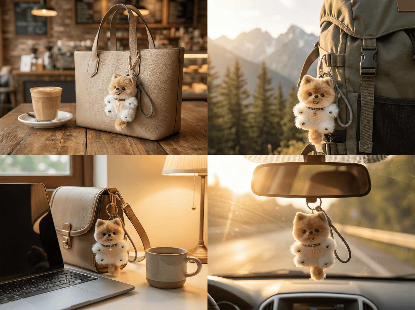 Handmade Pomeranian Bag Charm | Custom Pet Replica Keychain | Plush Animal Accessory | Thoughtful Gift for Dog Lovers - Petopia